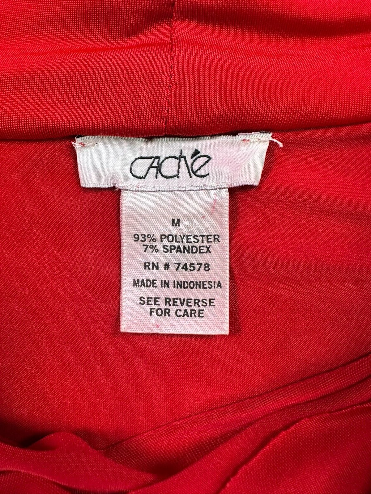 Women's Red Cache Ruched Long Sleeve Bodycon Dress- Size M