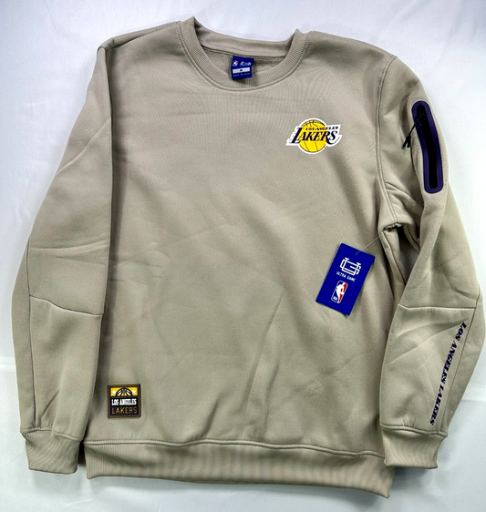 Men's Beige Ultra Game NBA Los Angeles Lakers Sweatshirt- Size M