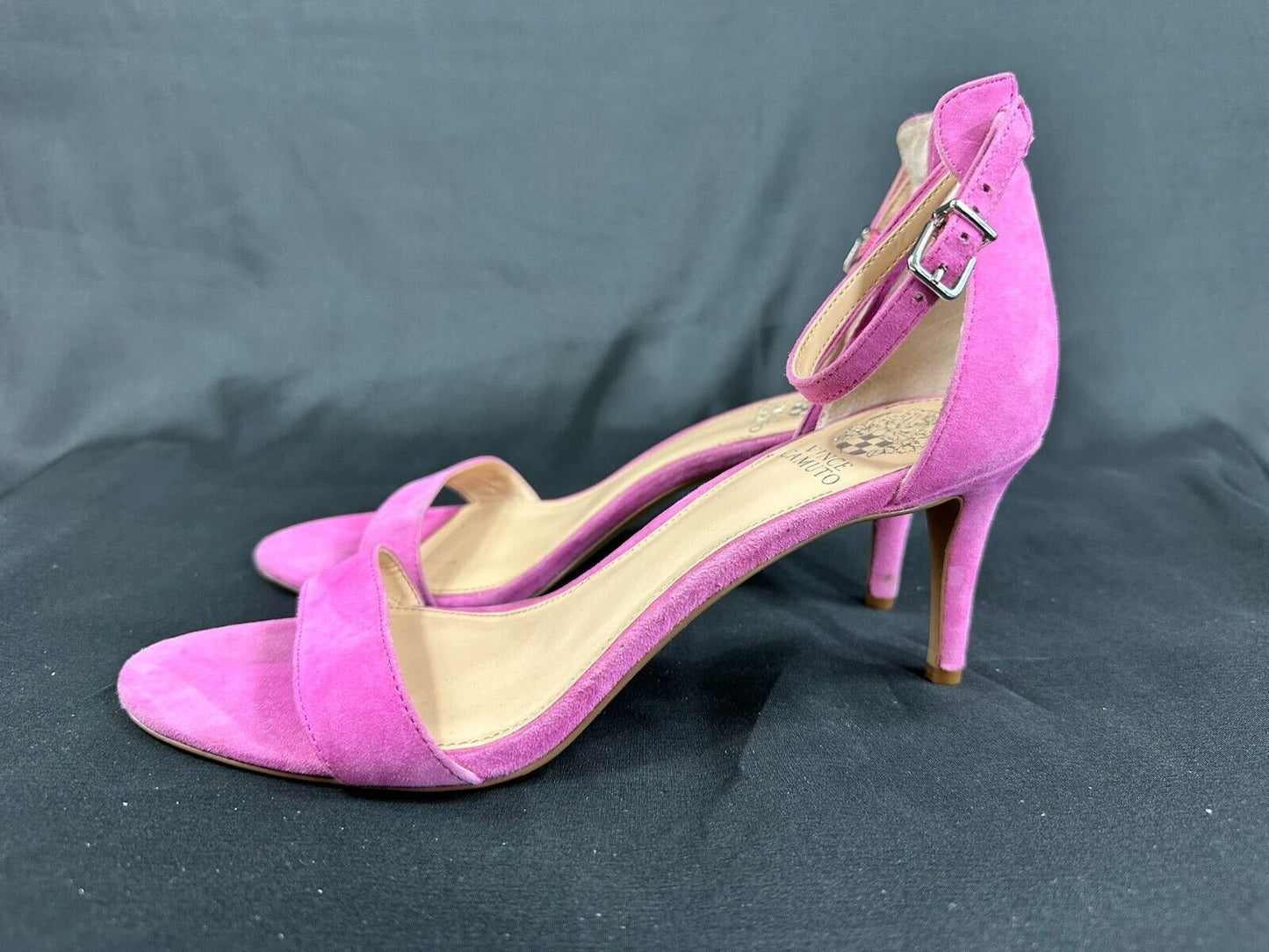 Women's Vince Camuto Fuchsia 3" High Heel Open Toe Strap Shoes- Size 10M