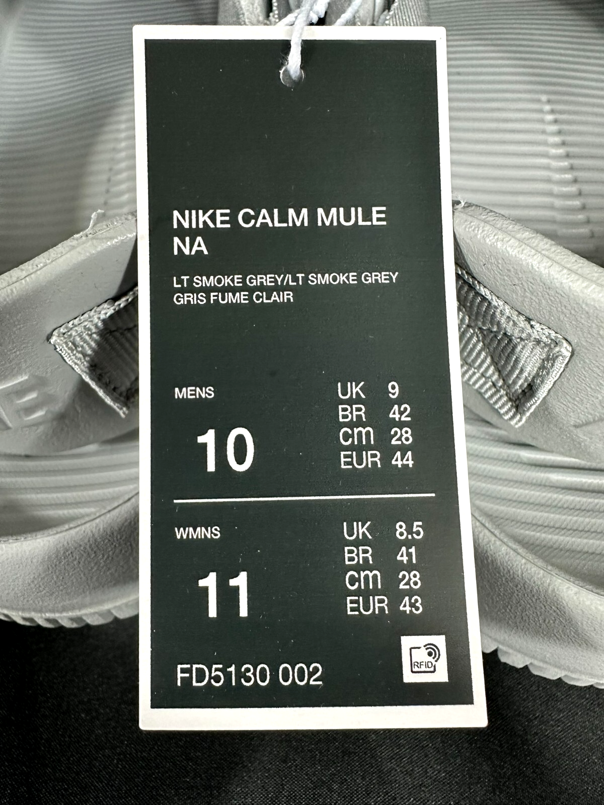 Men’s Nike Calm Mule NA Light Smoke Grey (FD5130-002)- Size 10