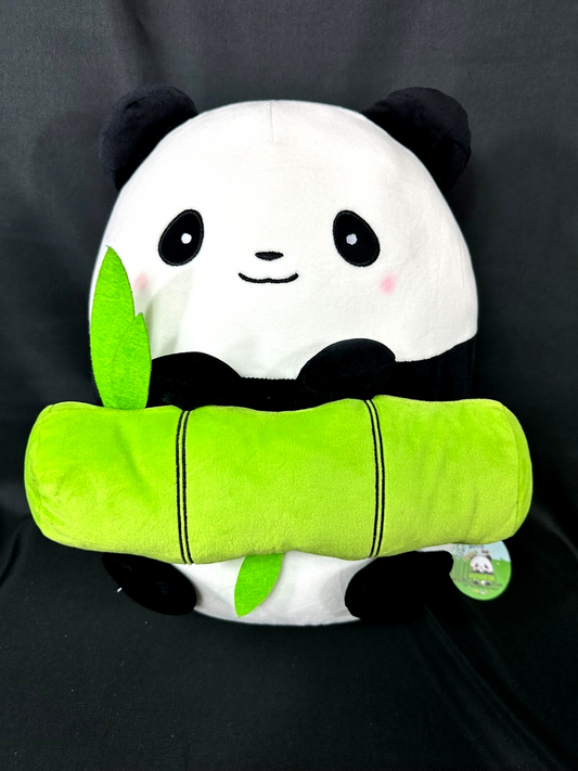 Takashoji 14" Panda Holding Big Bamboo Plush (NWT)