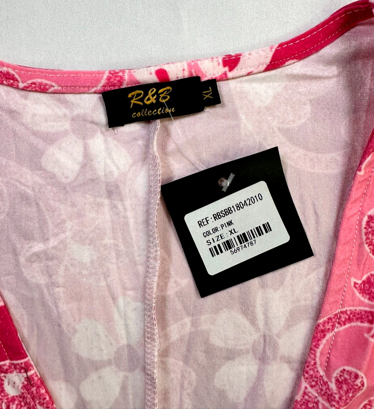 Women's R&B Collection Pink Sundress- Size XL