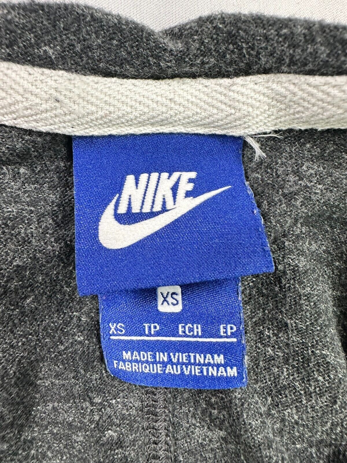 Women's Gray Vintage Nike Just Do It Lightweight Zip Hoodie Blue Label- Size XS