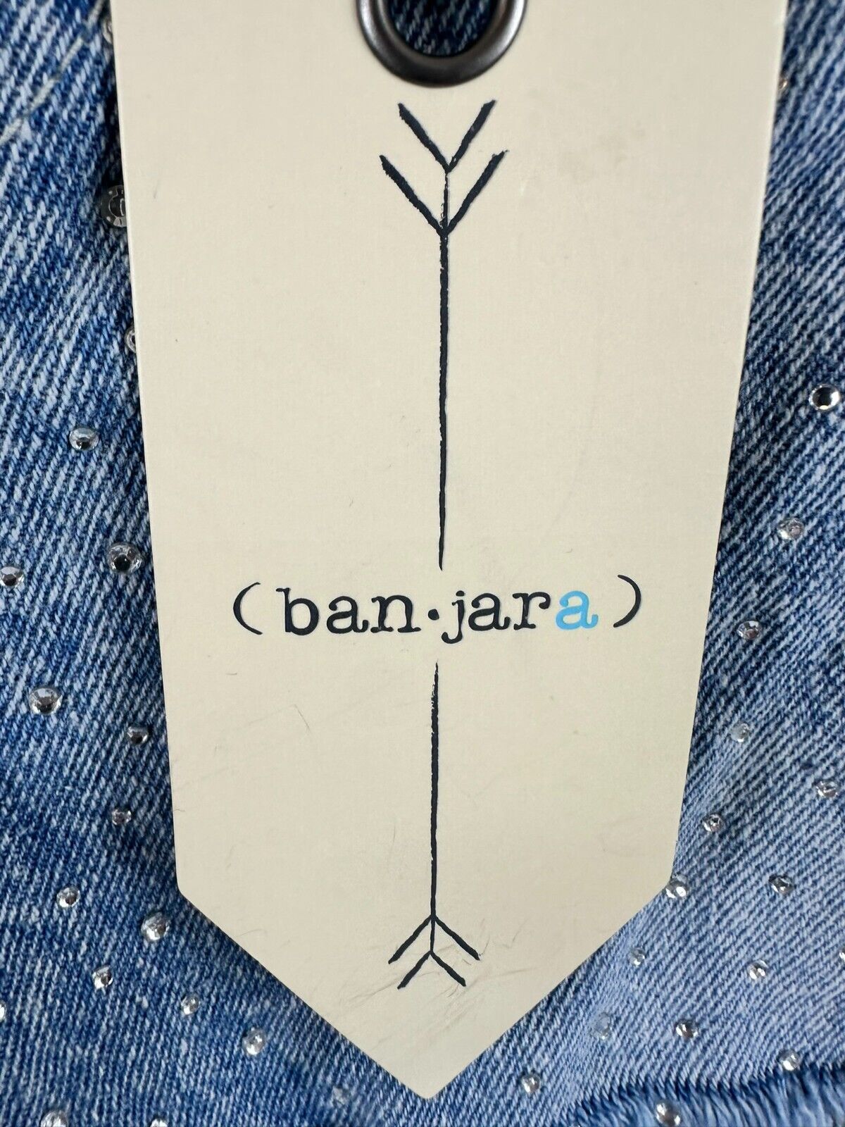 Girls Youth Banjara Sequin Studded Mid Rise Cutoff Jean Shorts- Size 00/22