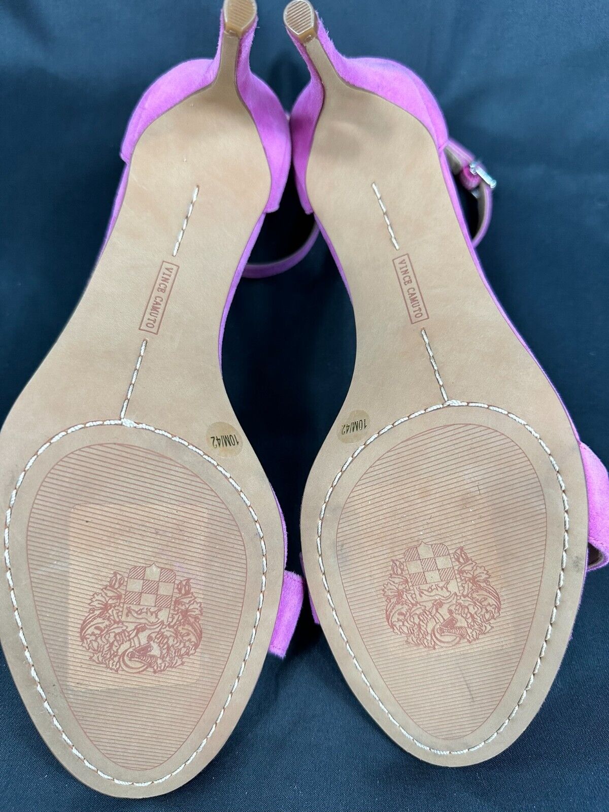 Women's Vince Camuto Fuchsia 3" High Heel Open Toe Strap Shoes- Size 10M
