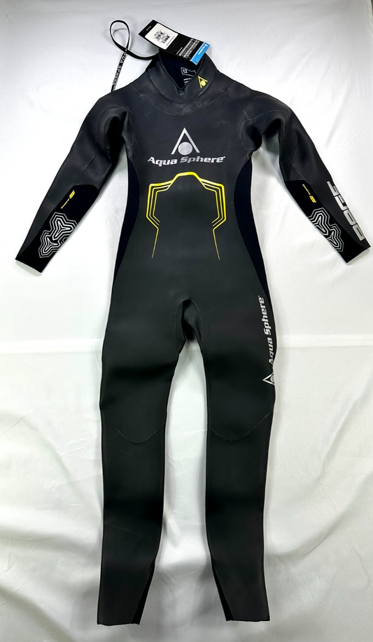 Youth Black Aqua Sphere Rage Series Full Body Zip Wetsuit (SU23512Y)- Size 12