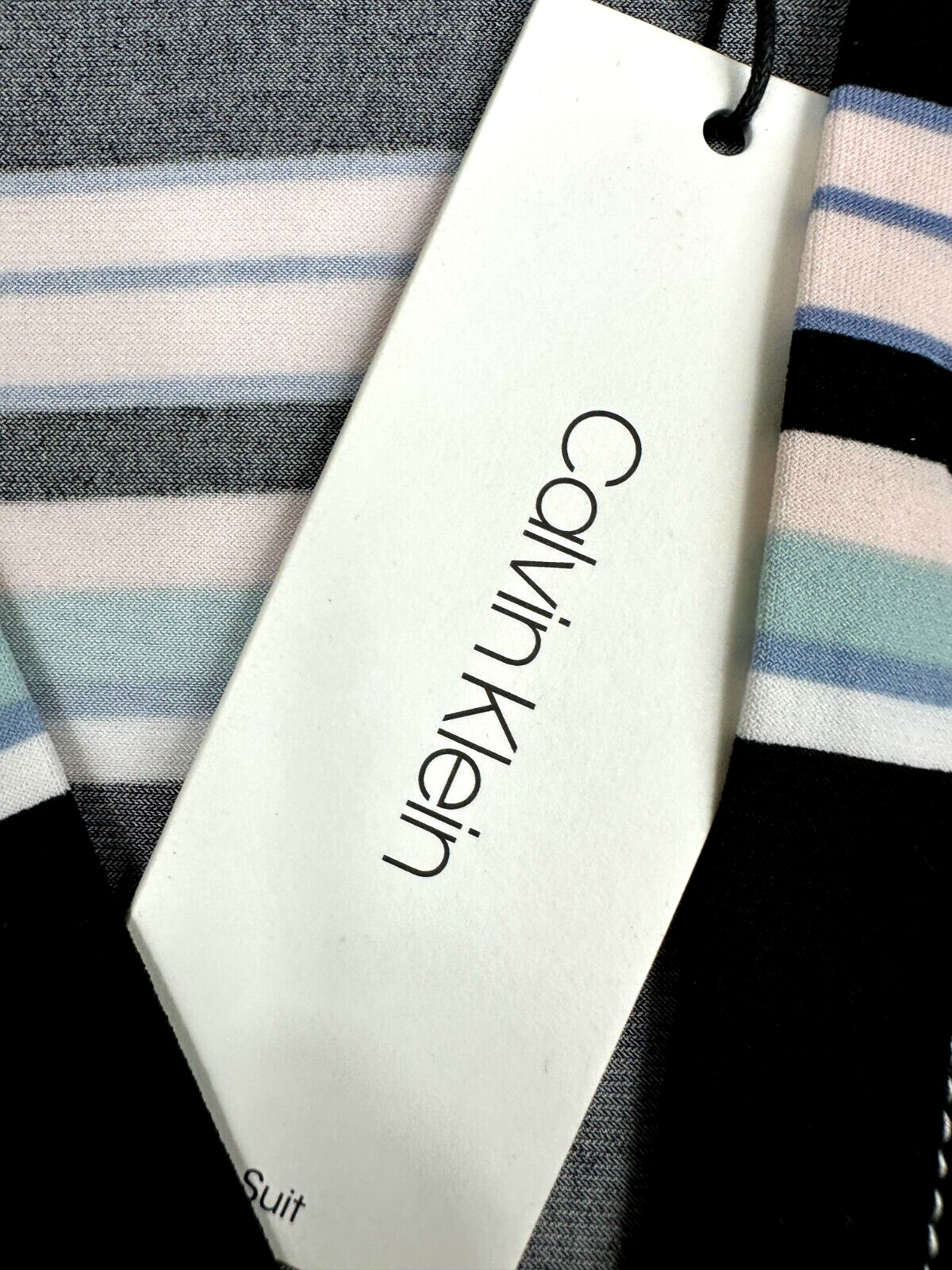 Women's Calvin Klein Striped Stretch Sleeveless Tank Top- Size XL