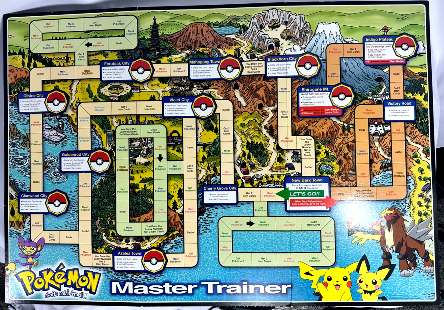 Pokémon Master Trainer Board Game Gold & Silver- Hasbro/ Milton Bradley (2001)