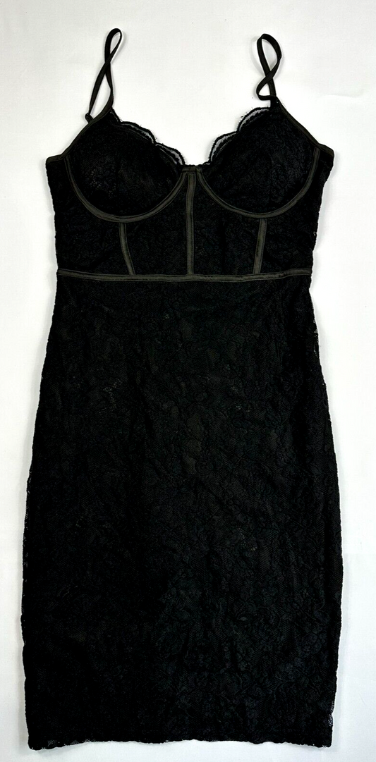 Honey Peach Spaghetti Strap Sweetheart Neckline Contour Black Dress- Size XL