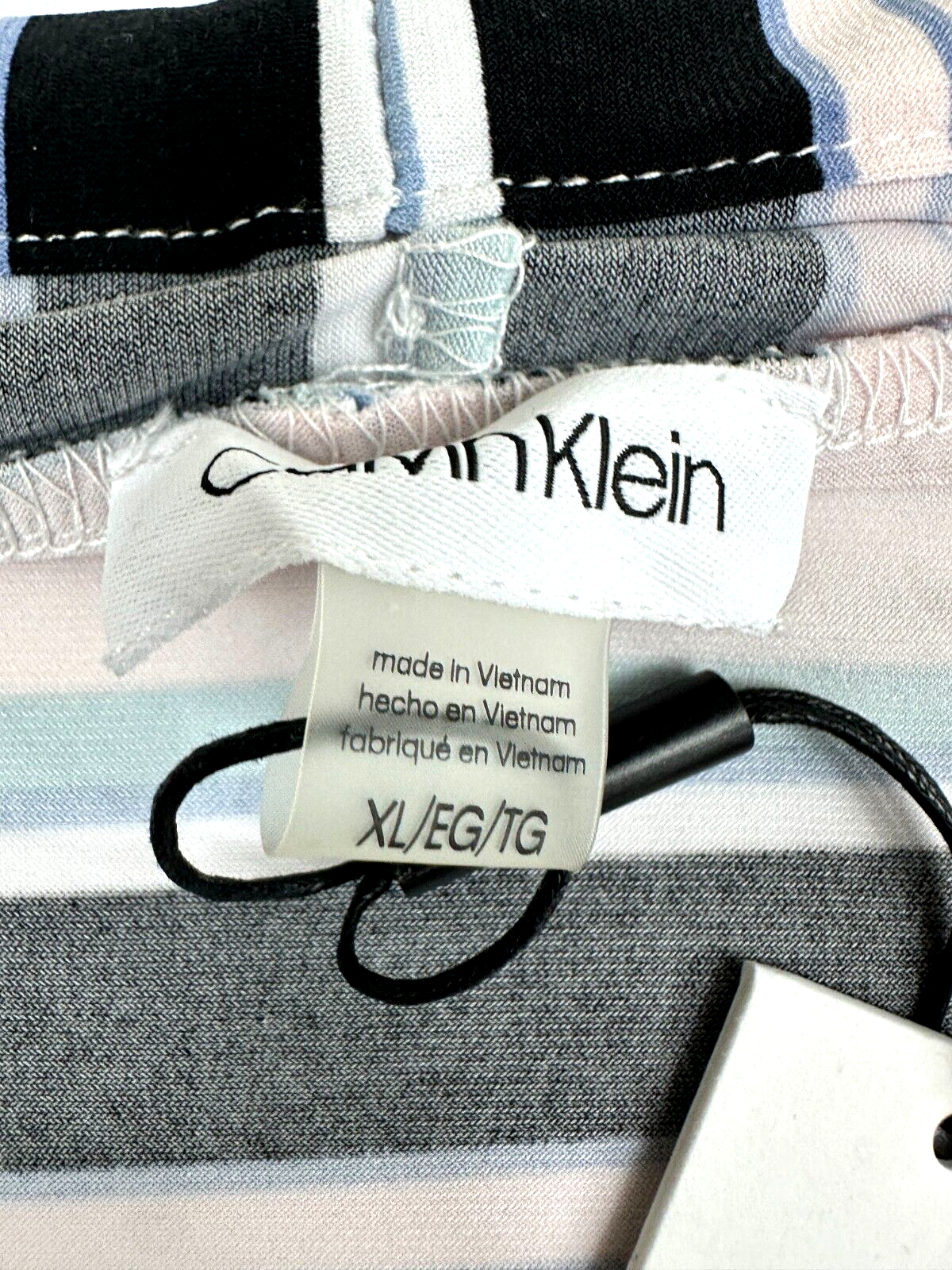 Women's Calvin Klein Striped Stretch Sleeveless Tank Top- Size XL