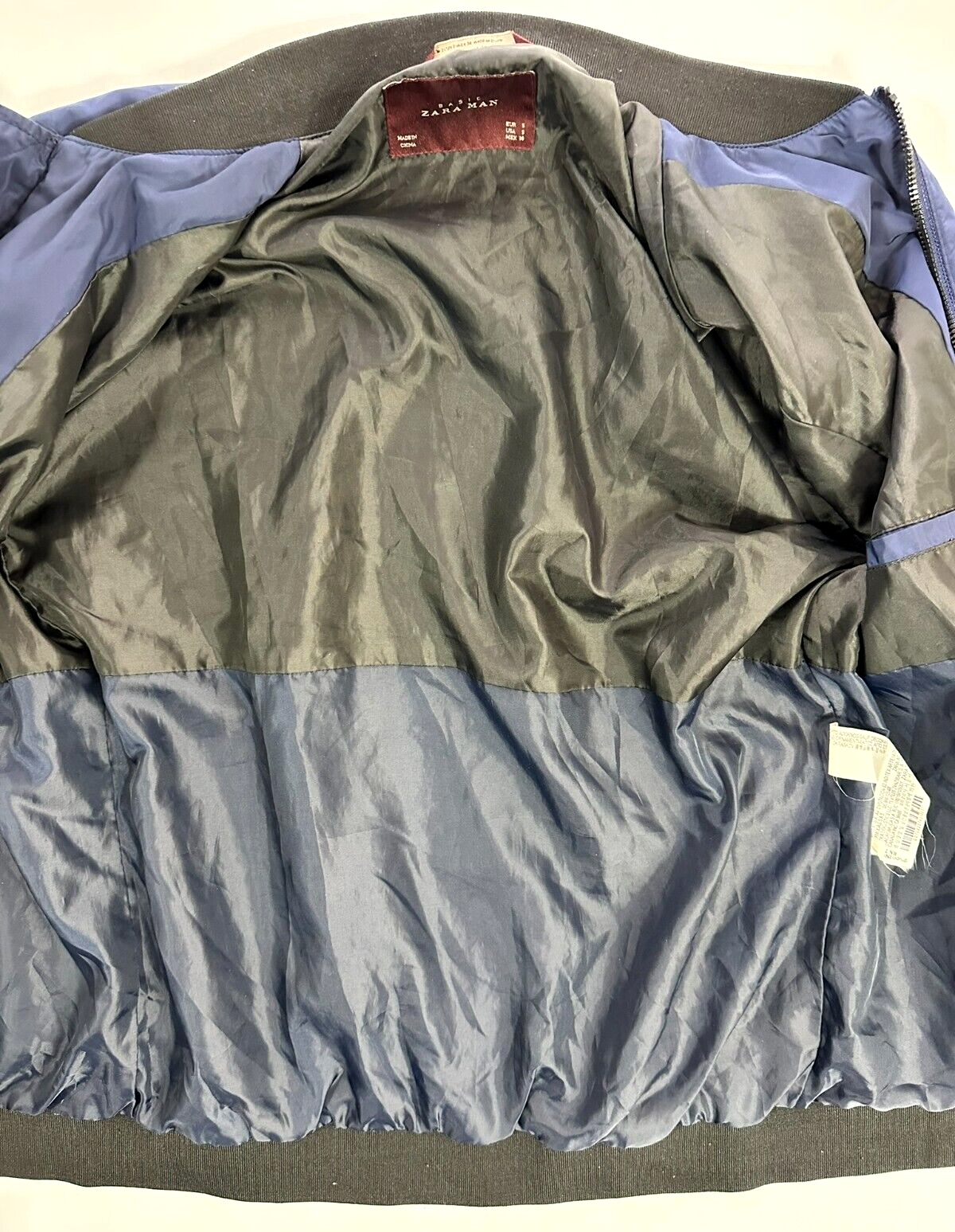 Men's Zara Dark Blue Lightweight Bomber Jacket- Size S