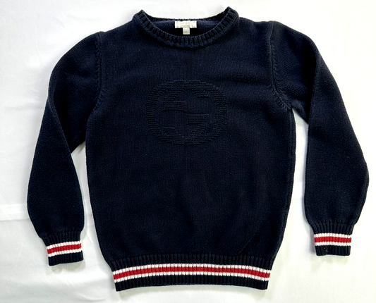 Kids Vintage Gucci Logo Cotton Sweater- Size 6