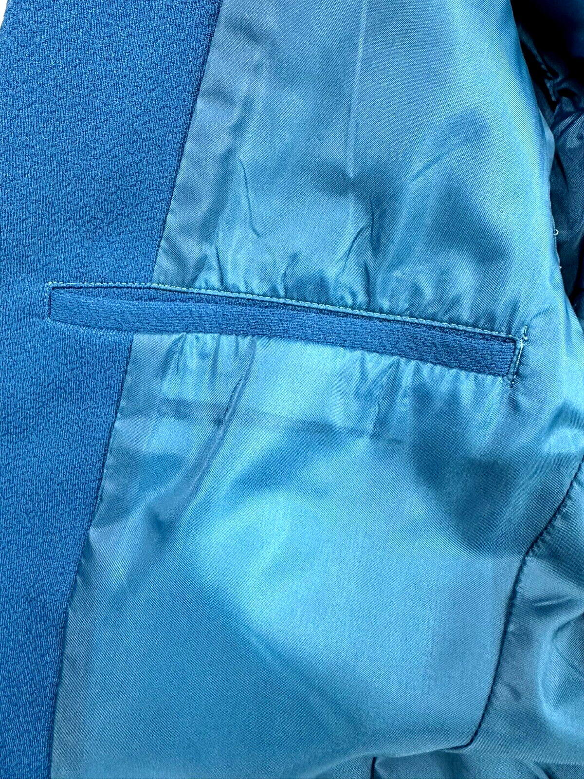 Men's Vintage Blue Textured Blazer- Size 36R