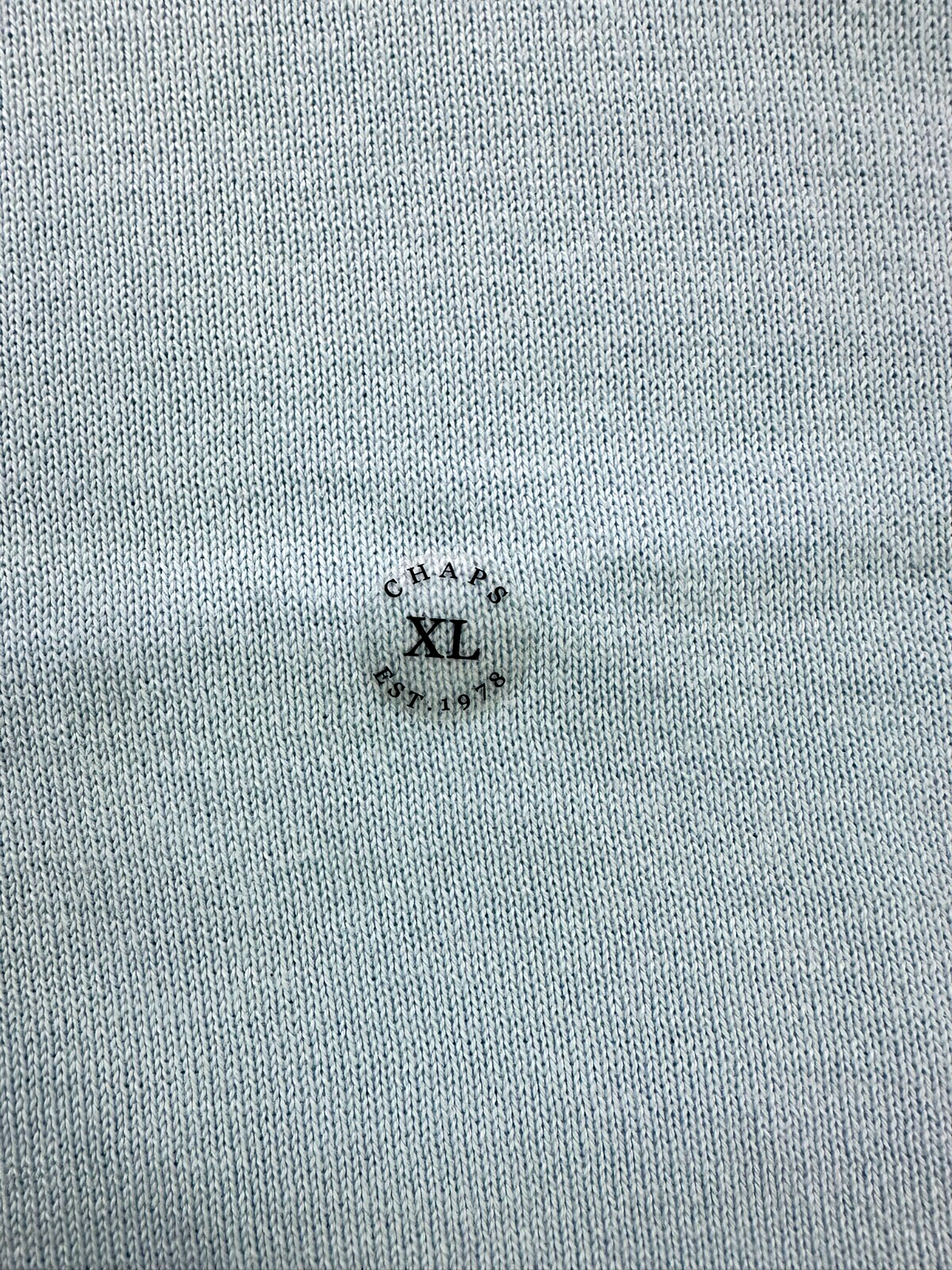 Men's Light Blue Knit Chaps Ralph Lauren Sweater Vest- Size XL