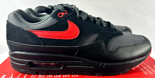Men's Nike Air Max 1 Essential- Black/Univ Red/Iron Grey (FZ5808-008) Size 10