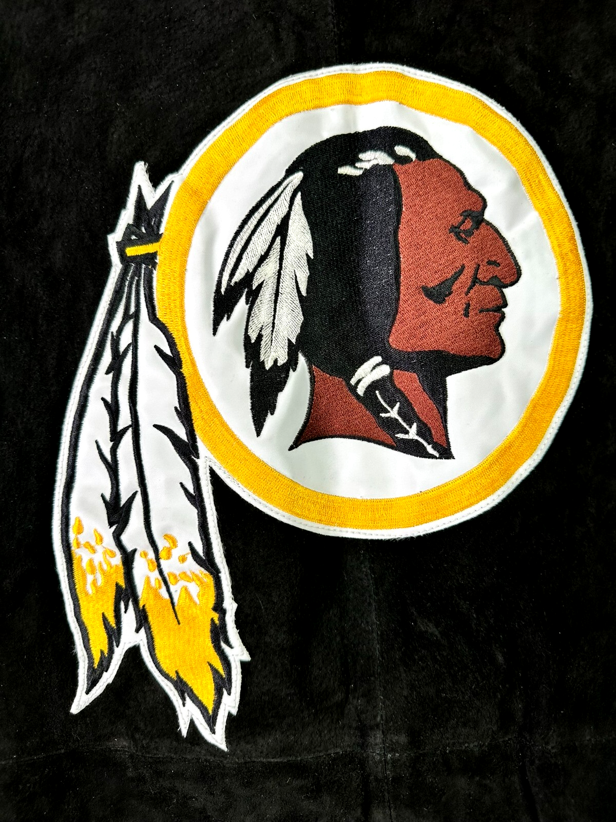 Men's Vintage Black NFL Washington Redskins Suede Leather Jacket- Size XL