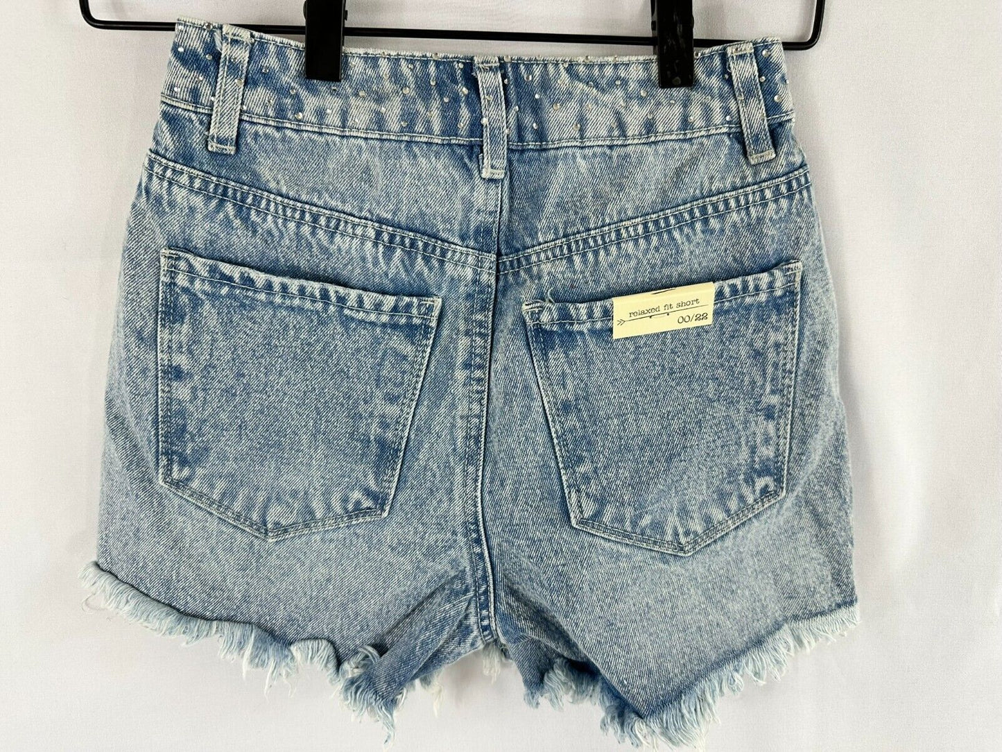 Girls Youth Banjara Sequin Studded Mid Rise Cutoff Jean Shorts- Size 00/22