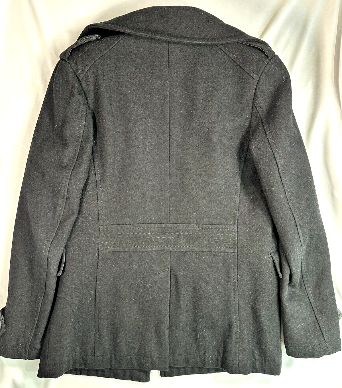 Men's Black Zara Classic Sport Insulated Pea Coat- Size S