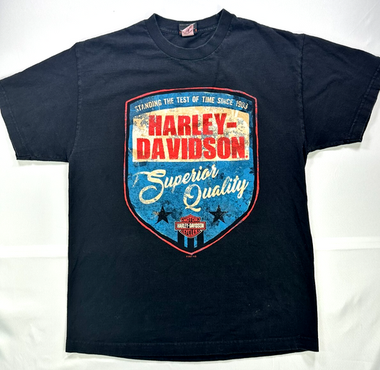Men's Black Harley Davidson Motorcycle- Louisville KY Short Sleeve Shirt- Size L