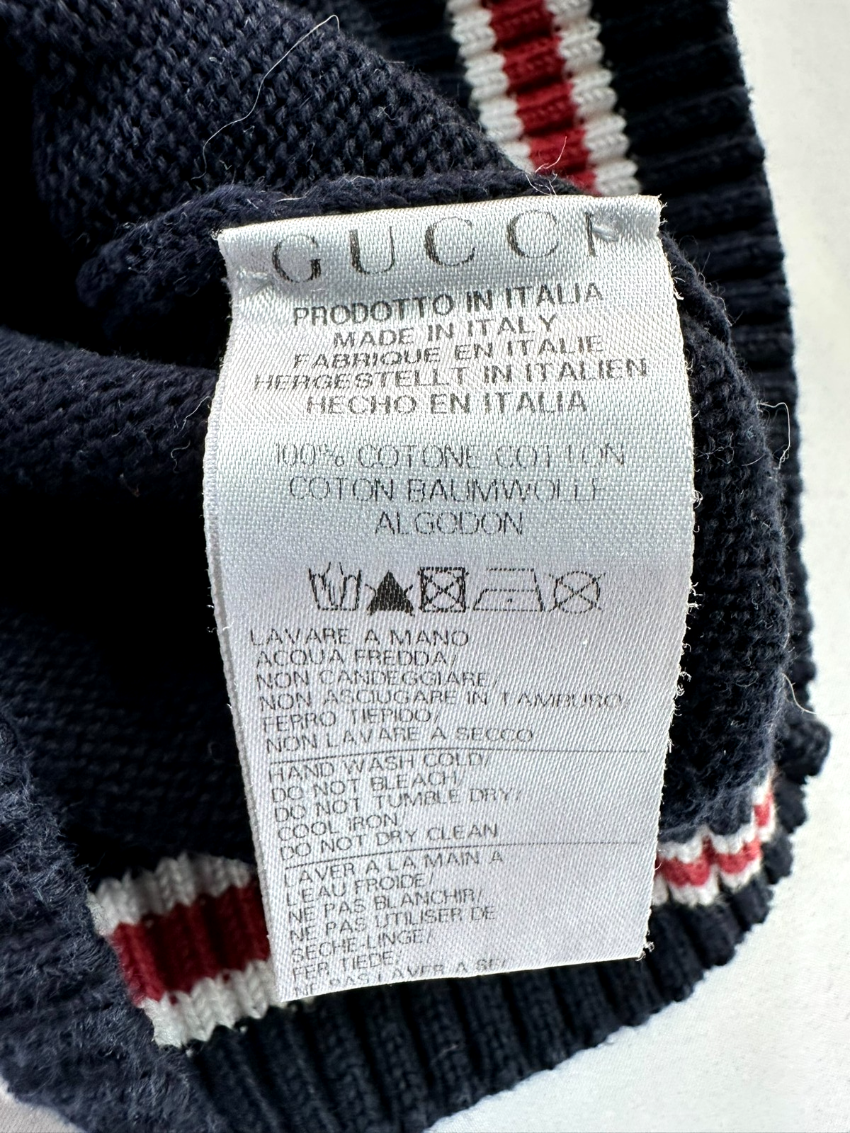 Kids Vintage Gucci Logo Cotton Sweater- Size 6