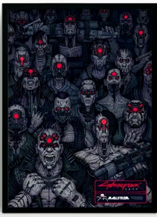 Cyberpunk 2077 Night City Gangs- Maelstrom Rare Official Giclee Poster 30" X 20"